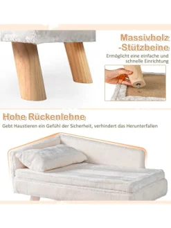 COSTWAY Katzen<Katzensofa 71 x 43 x 40 cm in Weiß