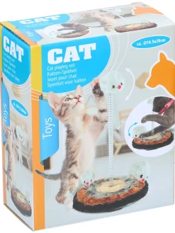 Edco Katzen<Katzenspielzeug in Grau/ Hellbraun/ Schwarz - (H)25 x Ø 14 cm