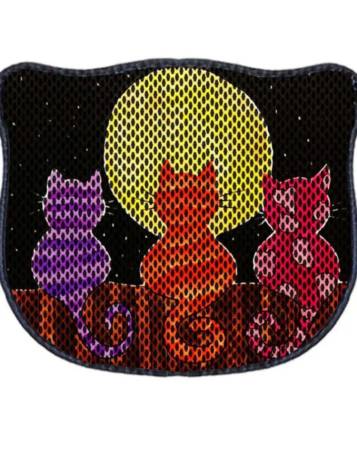 Paws&Whiskers Katzen<Katzenstreumatte in Schwarz/ Bunt - (L)50 x (B)40 cm