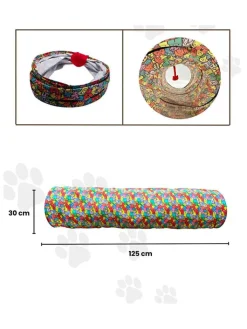 Paws&Whiskers Katzen<Katzentunnel in Bunt - (B)125 cm