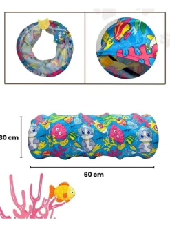 Paws&Whiskers Katzen<Katzentunnel in Bunt - (B)60 cm