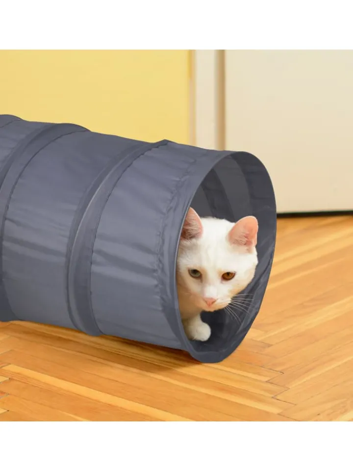 relaxdays Katzen<Katzentunnel in Grau