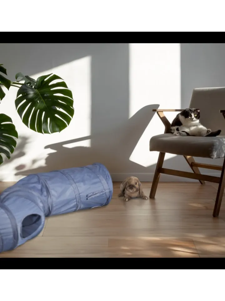 relaxdays Katzen<Katzentunnel in Grau
