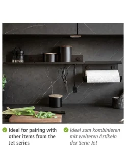 Wenko Regale & Schränke<Küchenregal in Schwarz - (B)30 x (H)15 x (T)12 cm