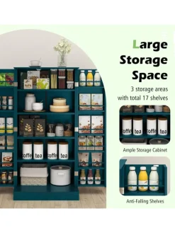 COSTWAY Regale & Schränke<Küchenschrank 120cm in Grün