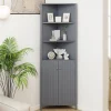 COSTWAY Regale & Schränke<Küchenschrank schmal Eckschrank 172,5 cm hoch in Grau