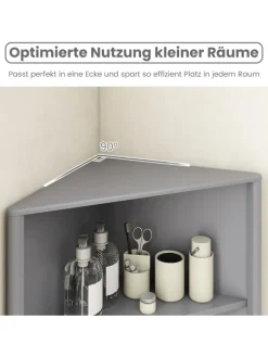COSTWAY Regale & Schränke<Küchenschrank schmal Eckschrank 172,5 cm hoch in Grau