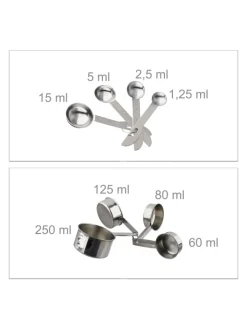 relaxdays Koch- & Backutensilien<Küchen-Set 18 teilig in Silber/Weiß