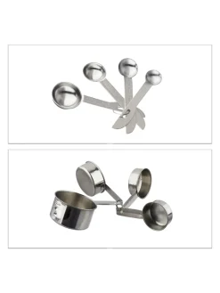 relaxdays Koch- & Backutensilien<Küchen-Set 18 teilig in Silber/Weiß