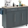 COSTWAY Regale & Schränke<Küchenwagen Buffetschrank in Grau