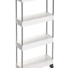 Songmics Regale & Schränke<Küchenwagen in Weiß/ Schwarz - (B)40 x (H)86 x (T)12,5 cm