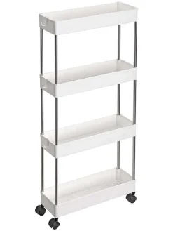 Songmics Regale & Schränke<Küchenwagen in Weiß/ Schwarz - (B)40 x (H)86 x (T)12,5 cm