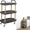 THE HOME DECO FACTORY Küchenelektronik<Küchenwagen ''Kaleo'' in Schwarz/ Hellbraun - (B)56 x (H)81 x (T)35,5 cm