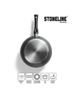 Stoneline Kochgeschirr<Keramik Kochgeschirr-Set 14-teilig | mit Deckeln in Anthrazit