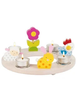 Goki Wohndekoration<Kerzenkranz "Ostern und Weihnachten" in Bunt