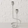 Boltze Kerzen, Vasen & Mehr<Kerzenleuchter "Timon" in Silber - (B)12 x (H)24 x (T)10 cm