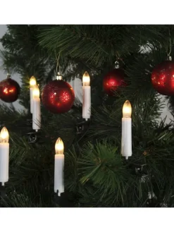 MARELIDA Lichterketten & Dekobeleuchtung<Kerzenlichterkette 25 Baumkerzen E10 Fassung für Innen L: 12m in weiß
