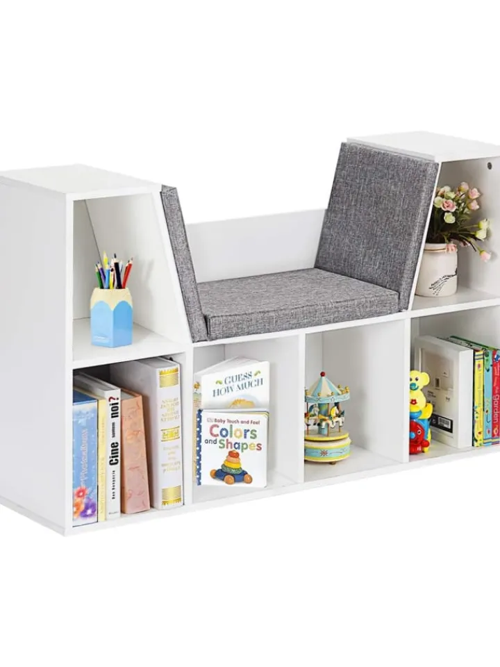 COSTWAY Kindermöbel|Regale & Schränke<Kinder Bücherregal 103x30x63cm in Weiß