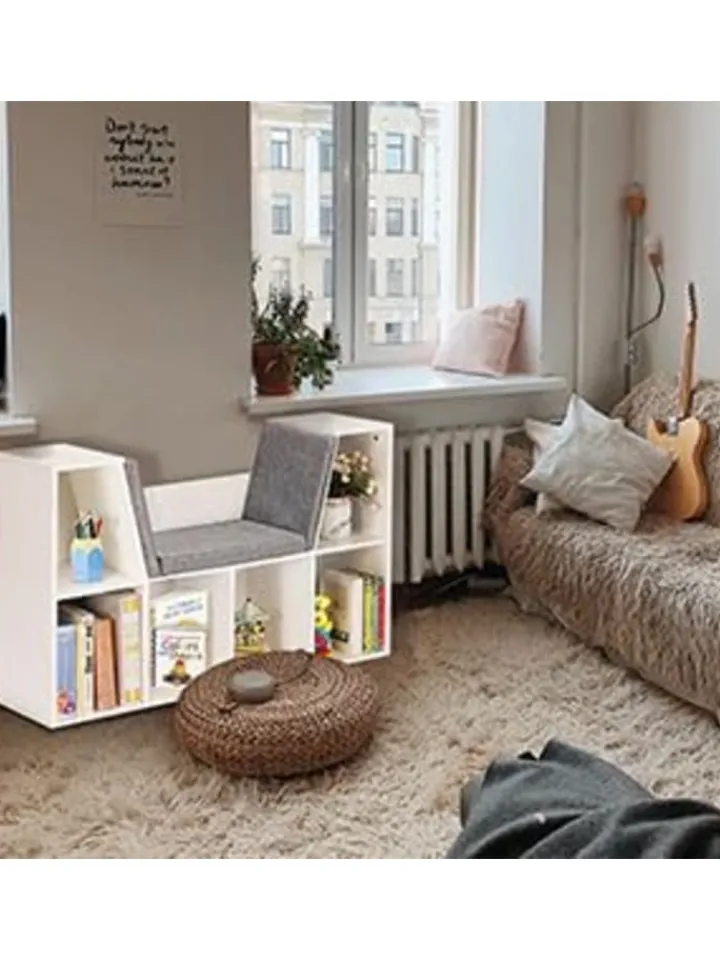 COSTWAY Kindermöbel|Regale & Schränke<Kinder Bücherregal 103x30x63cm in Weiß