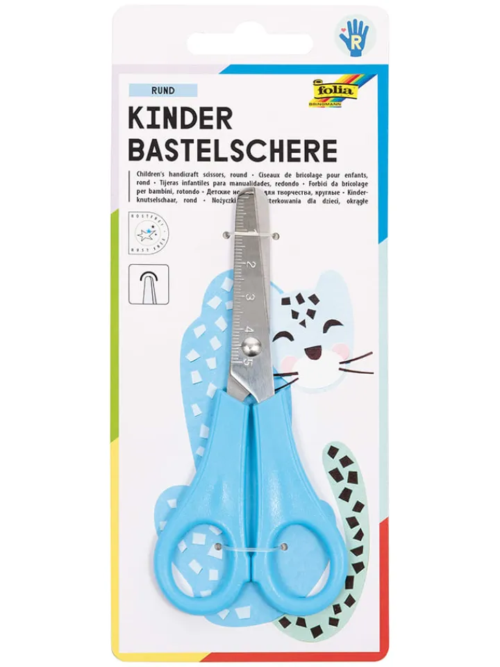 folia PAPER Kreativbedarf & Do-It-Yourself<Kinder-Bastelschere "Rund" (Überraschungsprodukt)