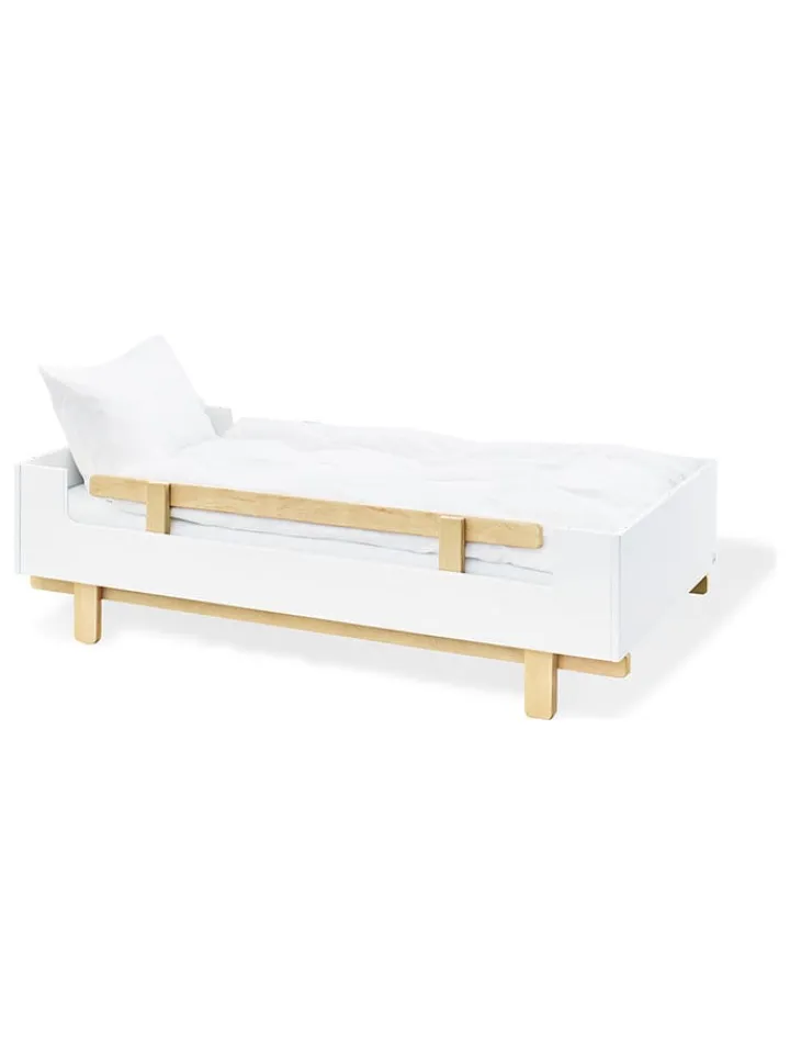 Pinolino Babymöbel<Kinderbett "Boks" in Weiß/ Natur - (B)144 x (H)90 x (T)78 cm