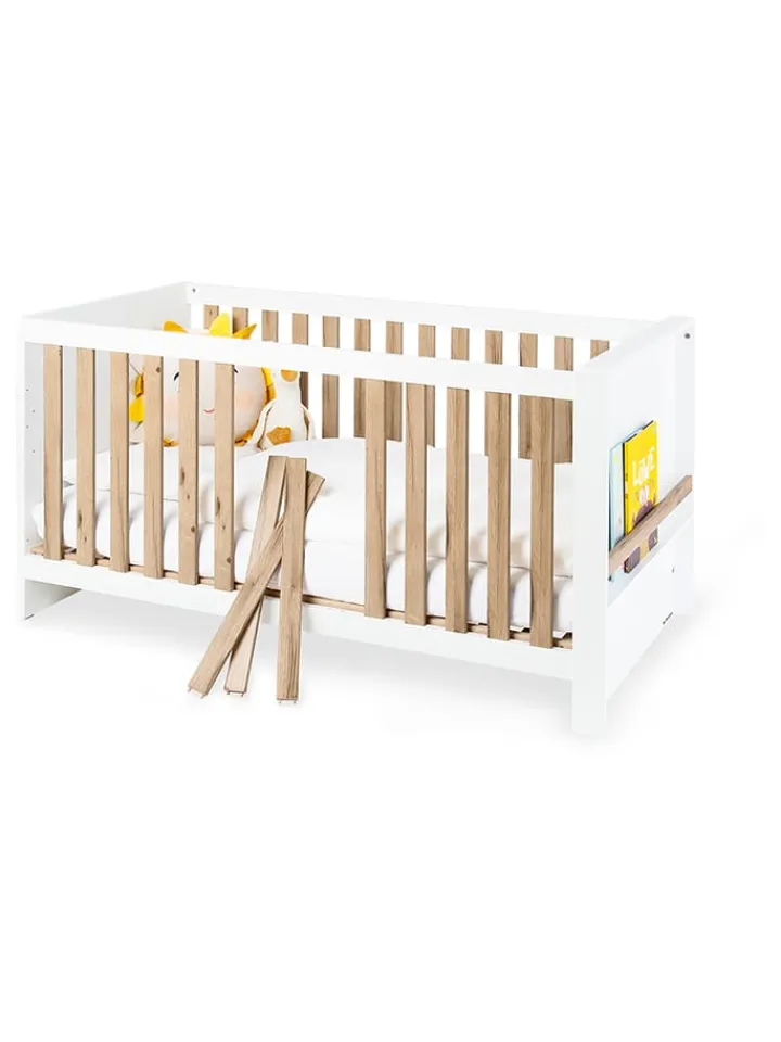 Pinolino Babymöbel<Kinderbett "Lova" in Weiß/ Beige - (L)150 x (B)79 x (H)81 cm