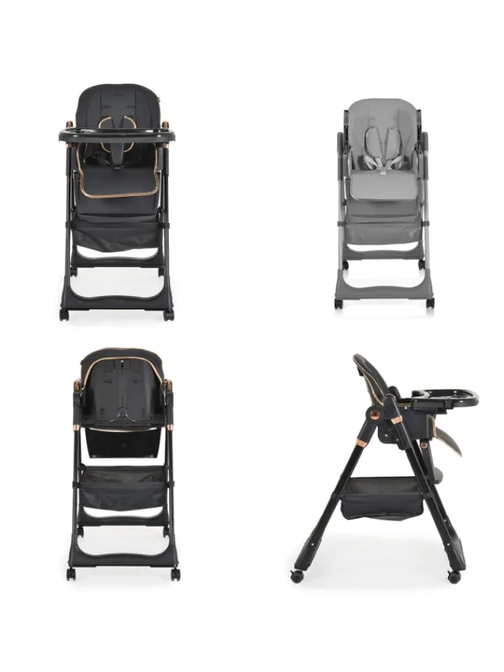 Moni Babymöbel<Kinderhochstuhl Lindo klappbar in schwarz