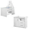 roba Möbel-Sets<Kindermöbelset Maxi 2-tlg. Weiß mit Bett & breiter Wickelkommode