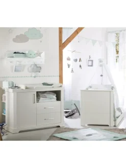 roba Möbel-Sets<Kindermöbelset Maxi 2-tlg. Weiß mit Bett & breiter Wickelkommode