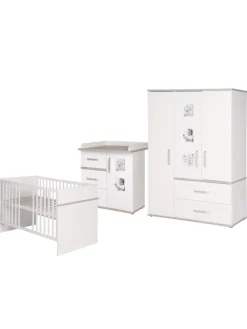 roba Möbel-Sets<Kindermöbelset Moritz 3-tlg. Weiß mit Bett, Kommode & Schrank