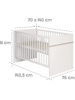 roba Möbel-Sets<Kindermöbelset Moritz 3-tlg. Weiß mit Bett, Kommode & Schrank