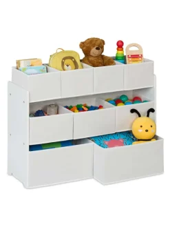 relaxdays Kindermöbel<Kinderregal in Weiß - (B)92 x (H)60 x (T)30 cm