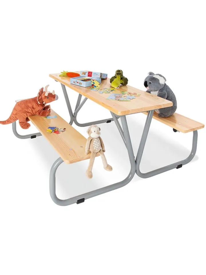 Pinolino Sitzmöbel<Kindersitzgarnitur in Natur/ Grau - (L)110 x (B)110 x (H)53 cm