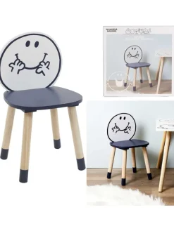 The Home Deco Kids Kindermöbel|Sitzmöbel<Kinderstuhl "Monsieur Heureux" in Blau - (B)28 x (H)52 x (T)28 cm