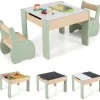 COSTWAY Tische|Kindermöbel<Kindertisch mit 2 Stühlen in Grün