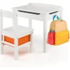 COSTWAY Möbel-Sets<Kindertisch mit Stuhl in Weiß