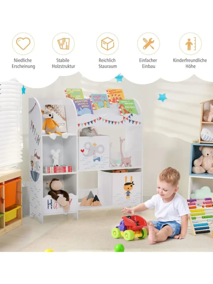 COSTWAY Kindermöbel<Kinderzimmerschrank in Weiß