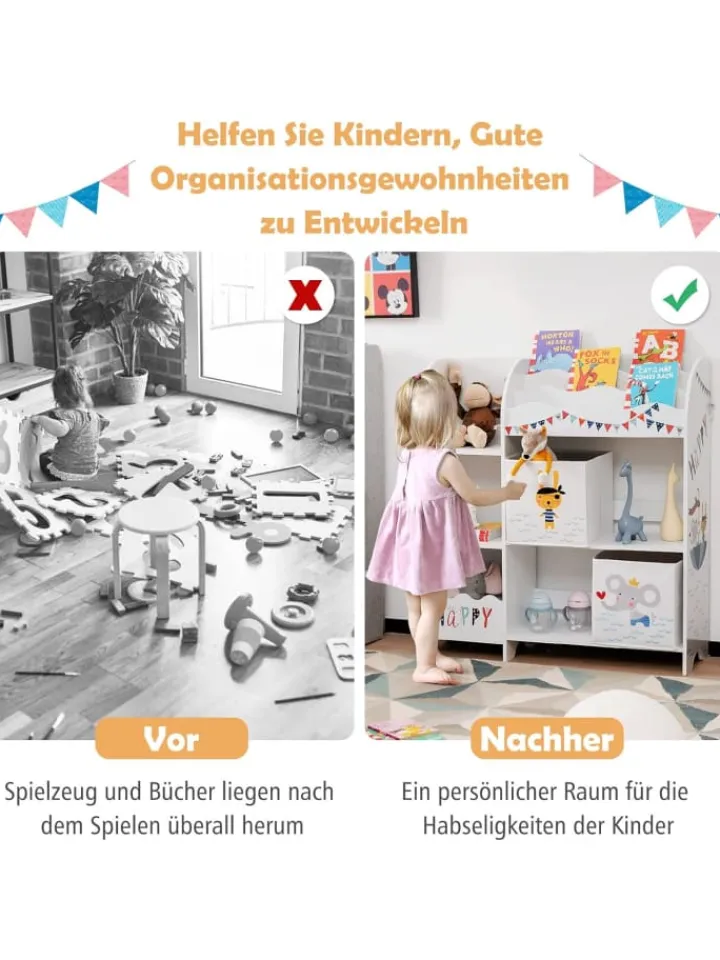 COSTWAY Kindermöbel<Kinderzimmerschrank in Weiß