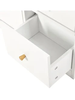 ABRIHOME Garderoben<Kipp-Schuhschrank in Weiß mit 3 Klappschubladen und Sitzbank 119x24x122 cm