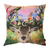Mars & More Kissen & Kissenhüllen<Kissen "Deer Birds" in Braun/ Grün/ Rosa - (L)45 x (B)45 cm