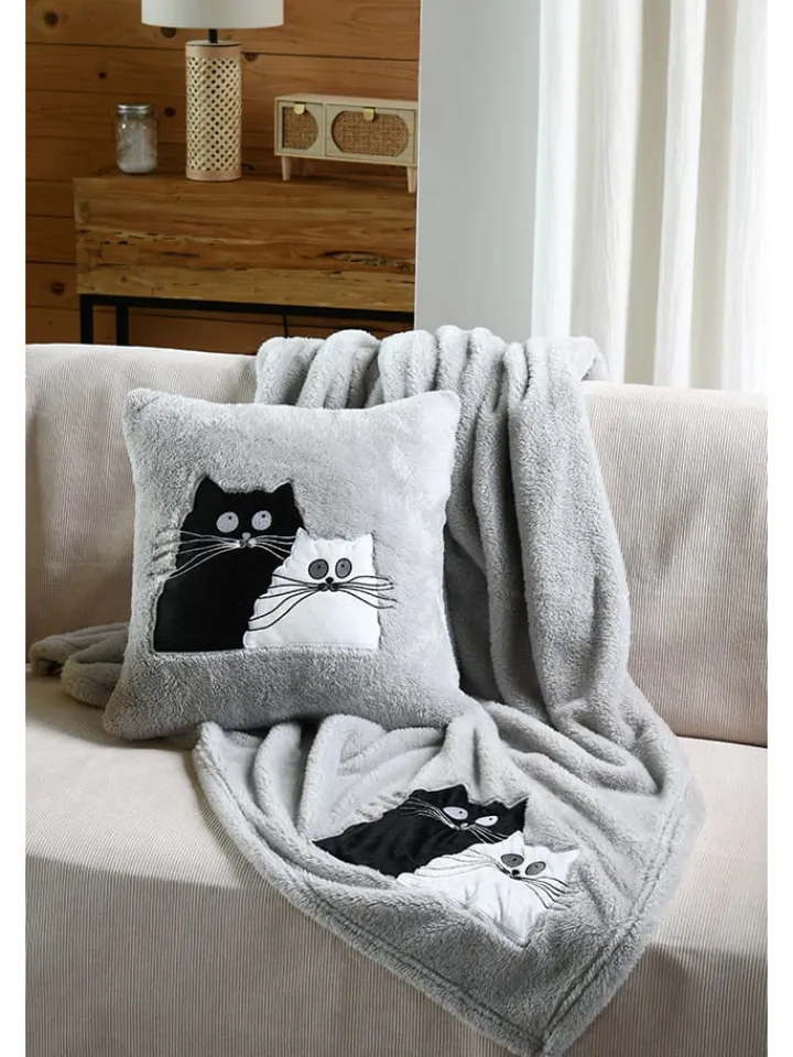 STOF France Kissen & Kissenhüllen<Kissen "Douillet" in Grau - (L)45 x (B)45 cm