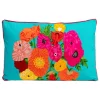 Kare Kissen & Kissenhüllen<Kissen "Fiorista" in Türkis/ Bunt - (L)60 x (B)40 cm