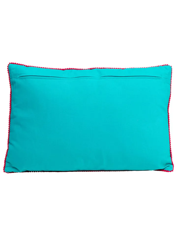 Kare Kissen & Kissenhüllen<Kissen "Fiorista" in Türkis/ Bunt - (L)60 x (B)40 cm