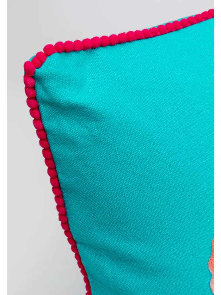 Kare Kissen & Kissenhüllen<Kissen "Fiorista" in Türkis/ Bunt - (L)60 x (B)40 cm
