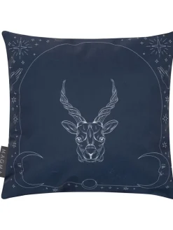 Magma Heimtex Kissen & Kissenhüllen<Kissen "Steinbock" in Dunkelblau - (L)25 x (B)25 cm