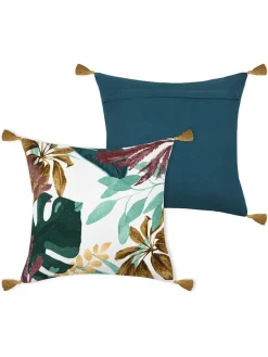 STOF France Kissen & Kissenhüllen<Kissen "Uniola" in Bunt/ Dunkelblau - (L)45 x (B)45 cm
