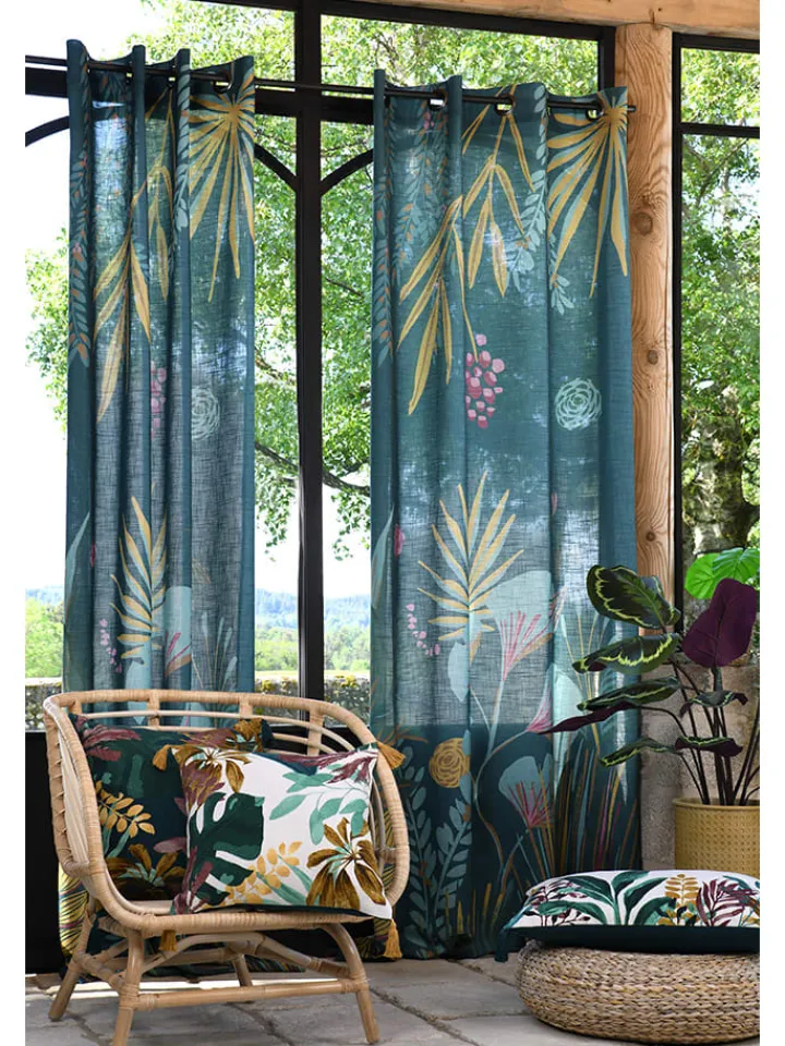 STOF France Kissen & Kissenhüllen<Kissen "Uniola" in Bunt/ Dunkelblau - (L)45 x (B)45 cm