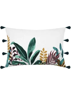 STOF France Kissen & Kissenhüllen<Kissen "Uniola" in Weiß/ Dunkelblau - (L)40 x (B)60 cm