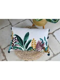STOF France Kissen & Kissenhüllen<Kissen "Uniola" in Weiß/ Dunkelblau - (L)40 x (B)60 cm