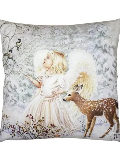 Clayre & Eef Kissen & Kissenhüllen<Kissenbezug '' Engel'' in Bunt - (L)45 x (B)45 cm